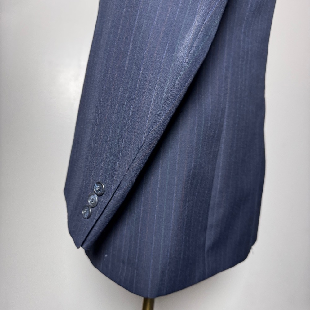 Hart Schaffner & Marx Suit Mens 40R 34x29 Navy Pinstripe Wool Blend Vintage - Picture 3 of 6